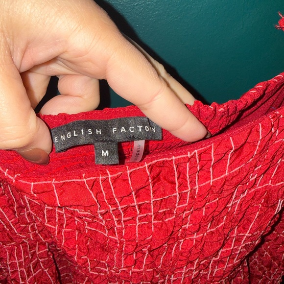 English Factory Textured Red Mini Dress - Picture 5 of 5